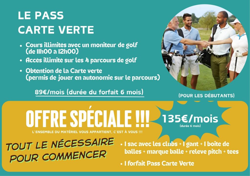 Pass carte verte. Golf du bois do